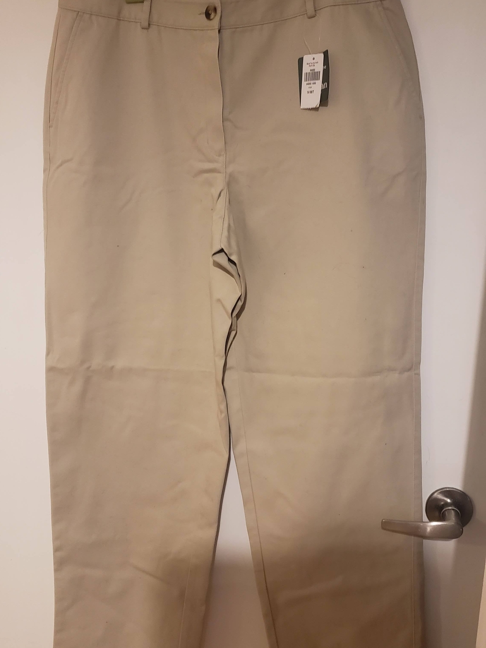 L.L. Bean Women's Boot Cut Pants in Light Taupe